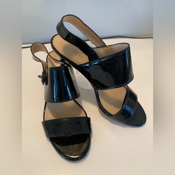 Beautiful Coach black patent leather heels. - Picture 1 of 4